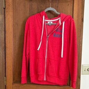 Old Navy Women’s Bright Red Zip-Up Hoodie